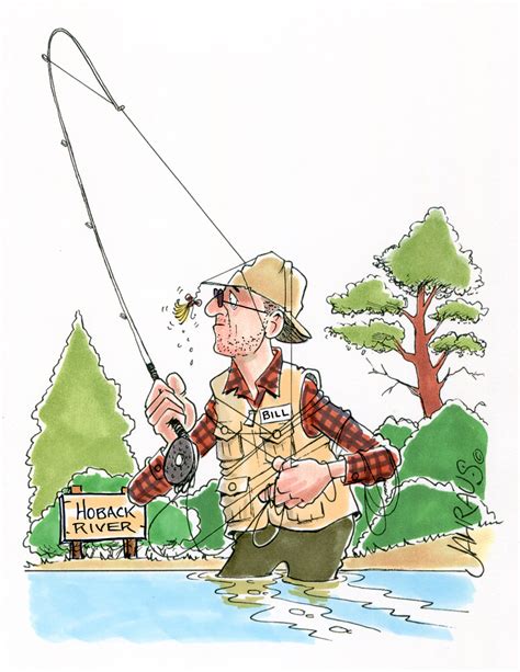 Fly Fisherman Cartoon Funny T For Fly Fisherman