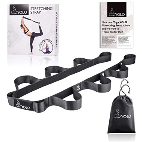 yoga yolo stretching strap with loops stretch out strap for physical therapy fitness