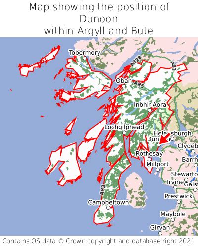 Dunoon Map Position In Argyll And Bute 000001 