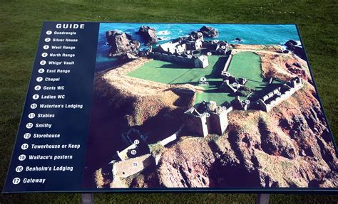 These upscale house designs make a bold statement with their steeply pitched mansard rooflines, complex facades, tall chimneys, and corner turrets. 05-44 Dunnottar Castle layout | Mark Cook | Flickr