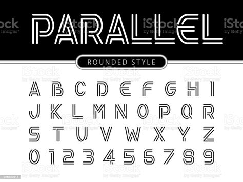 Each page features an uppercase letter with arrows to guide students on how to write the letter correctly. Vector Of Modern Alphabet Letters And Numbers Parallel ...