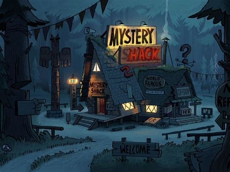 Mystery Shack At Night Gravity Falls Art Gravity Falls Poster