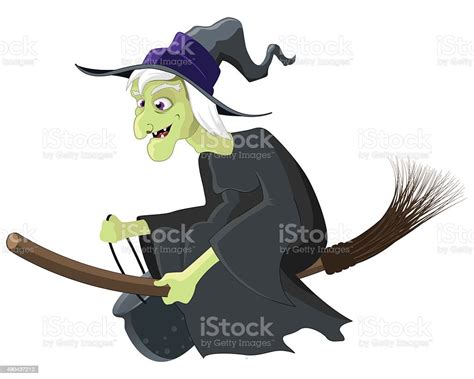 Witch Riding Broom Stock Illustration Download Image Now Istock