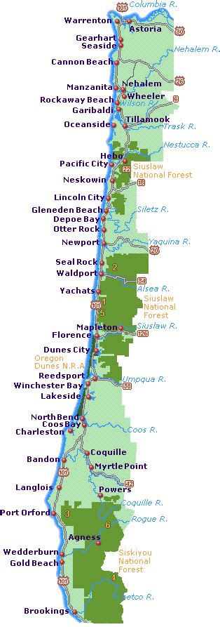 Oregon Coast Map Go Northwest A Travel Guide