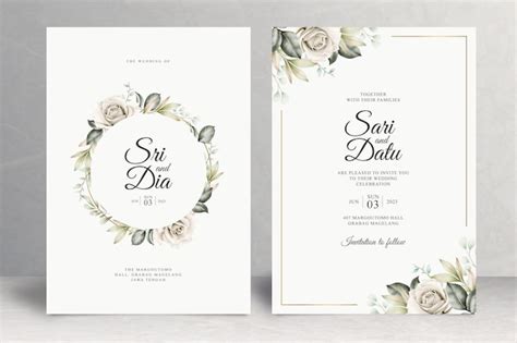 Premium Vector Beautiful Floral Wedding Card Theme