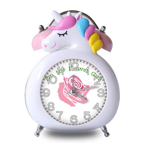 Buy Srdjs01 Unicorns Clock Silent With Night Light Double Bell Alarm