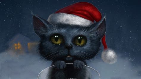 Christmas Black Cats Wallpapers Wallpaper Cave