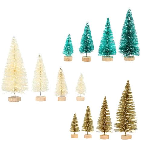 Vlovelife 12pcs Mini Tabletop Pine Artificial Christmas Tree With Wood