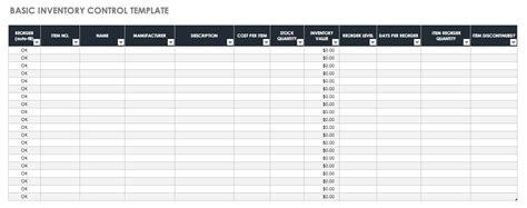 22 Excel Template For Inventory Control Sample Templates