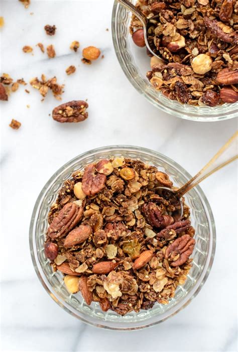 I divided it into half cup containers and ate it with a bit of soy milk just like any cereal when my sugar was low. Honey Almond Flax Healthy Granola Recipe