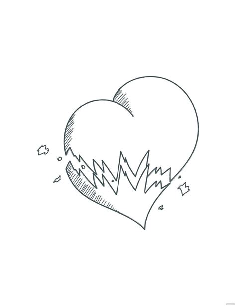 Broken Heart Pencil Drawing