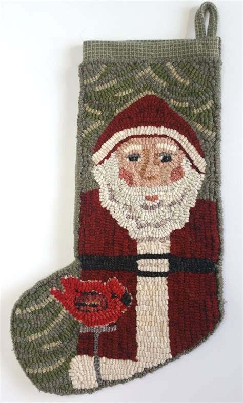 Wool Pack For Hooked Rug Pattern Saint Nick Stocking Wp204 Wool For