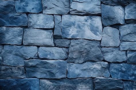 Fondo De Textura De Pared De Piedra Azul Foto Premium