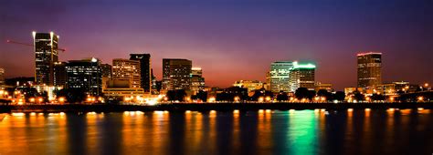 The grey shading corresponds to nighttime hours between sunset and sunrise at portland. Portland Oregon Skyline Sunset Photograph by Athena Mckinzie