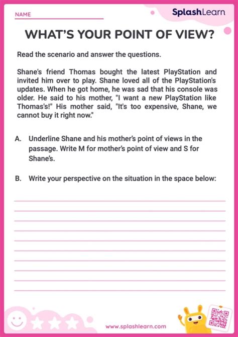 Point Of View Worksheets For Kids Online