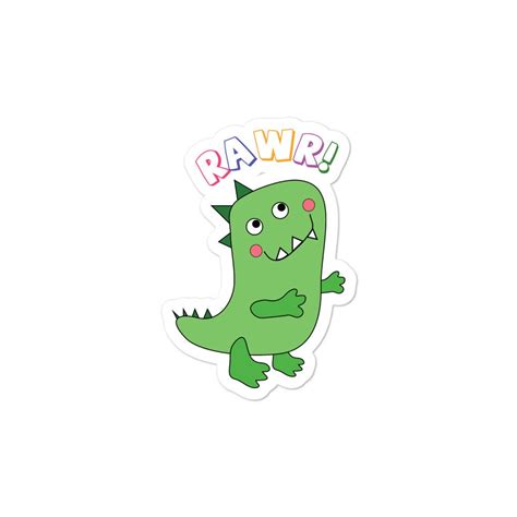 Rawr Dinosaur Cartoon Sticker For Kid T Back To School Etsy Uk