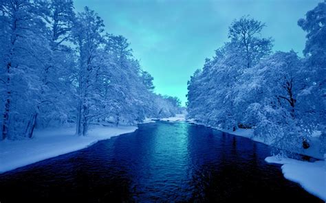 Deep Blue River White Trees Wallpapers Deep Blue River White Trees