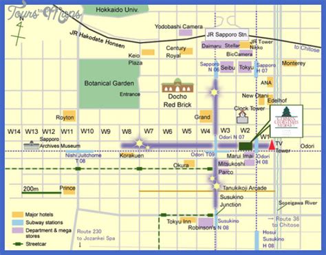 Map of sapporo and travel information about sapporo brought to you by lonely planet. Sapporo Map Tourist Attractions - ToursMaps.com