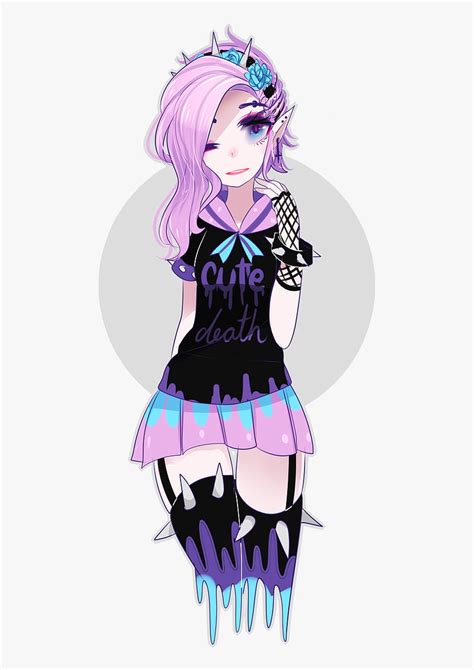 Pastel Goth Girl With Dark Purple Hair Png Cute Goth Girl Hd Phone