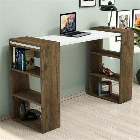 Modern Computer Desk Home Office Writing Study Desk With 6 Tier