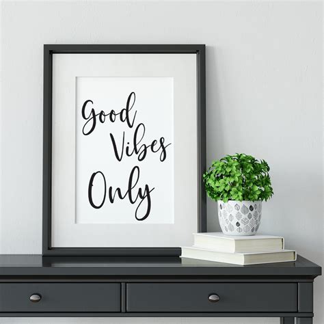 Good Vibes Only Wall Art Printable Instant Digital Download Etsy Uk