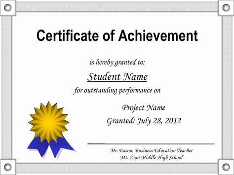 30 Certificate Of Achievement Example Document Template