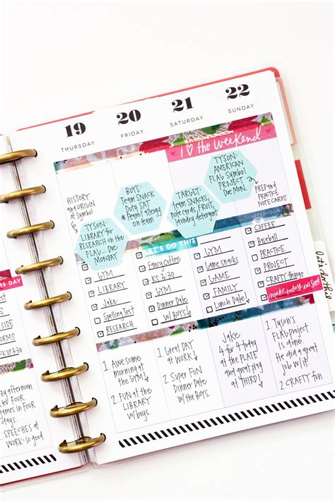 The Happy Planner Dividing A Weekly Page Into Three 365 Happy