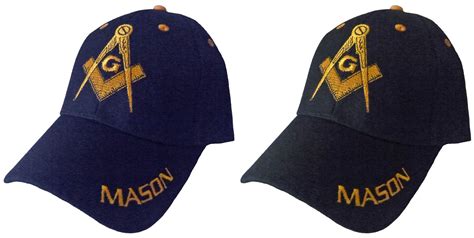 Masonic Embroidered Baseball Cap Masonic Emblem Black And Gold