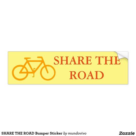 Share The Road Bumper Sticker Car Bumper Sticker Car Bumper Stickers