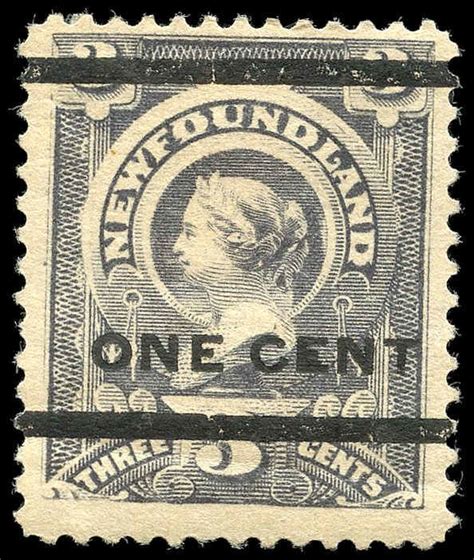Buy Newfoundland 77 Queen Victoria 1897 1¢ On 3¢ Mint Fine M