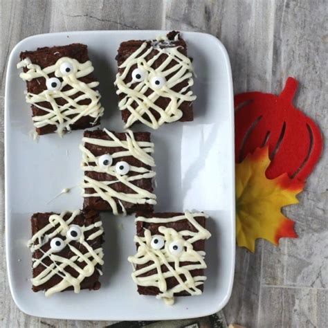 Mummy Brownies Easy Homemade Fudge Brownie Recipe For Halloween