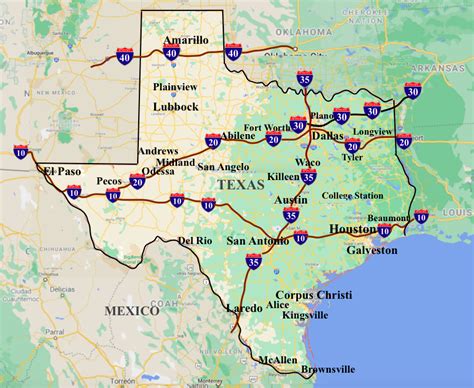Free Printable Texas Map Collection And Other Us State Maps