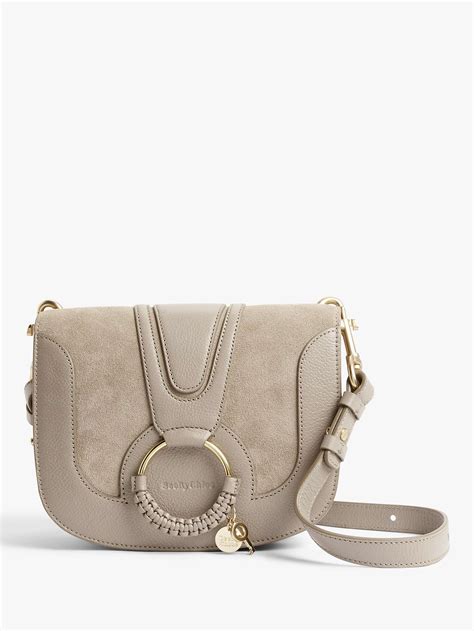 See By Chloé Small Hana Suede Leather Satchel Bag Motty Grey At John