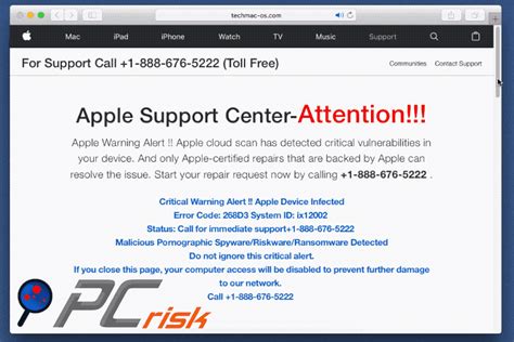 Apple Support Center Attention Scam Mac Removal Steps And