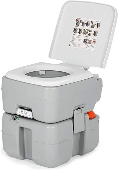 Gymax Portable Toilet Rv Toilet 53 Gallon Waste Tank