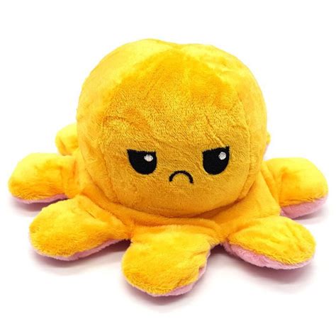 Happy Sad Octopus Mini Mood Octopus Plush Toy Pink And Yellow Promo