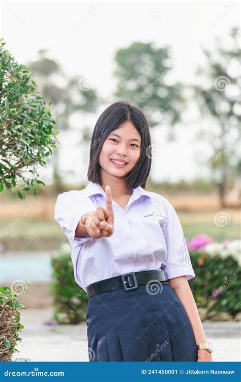 Female Students In School Uniforms In Thai Schools Stock Image Image