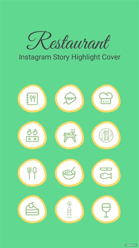 Free Restaurant Instagram Highlight Cover Template