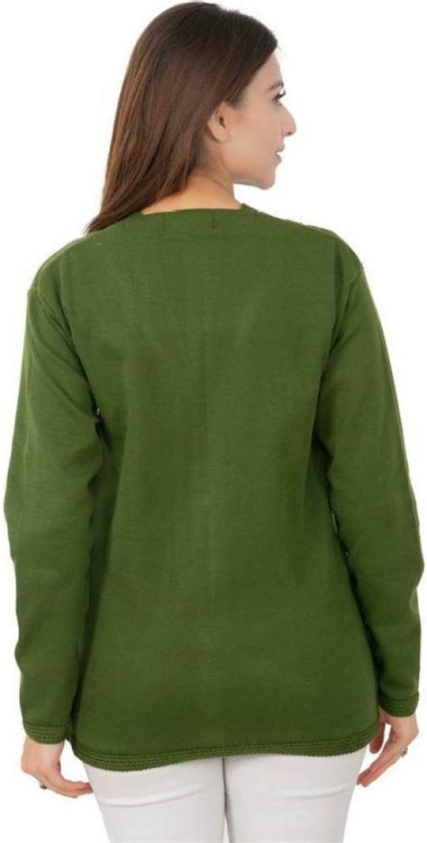 Loglo Women Green Embroidered Polyester Sweater Xxxl Jiomart
