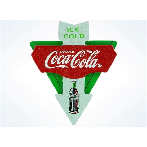 Drink Ice Cold Coca Cola Authentic Wood Triangle Magnet New Walmart