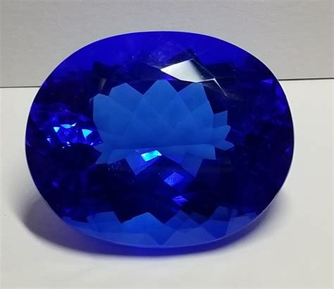 12435 Ct Vvs Cobalt Blue Quartz Oval Cut Loose Gemstone Property Room