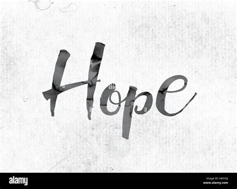 The Word Hope Concept And Theme Painted In Watercolor Ink On A White