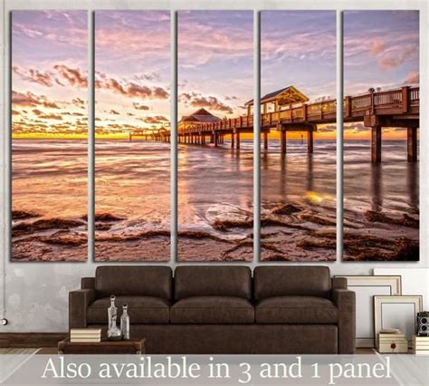 Sunset At Clearwater Beach Florida №1298 Ready To Hang Canvas Print