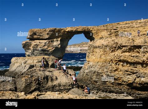 Azure Window Gozo Malta Sea Arch Coast Coastal Erosion Mediterranean