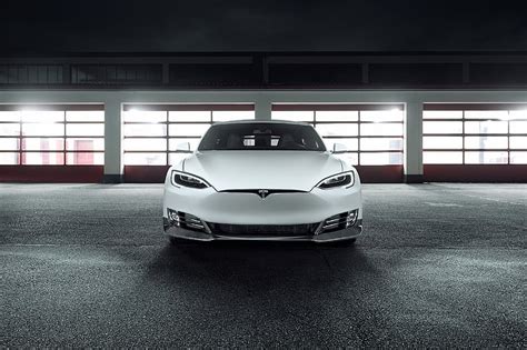 White Sports Car Tesla Model S Novitec Hd 4k Hd Wallpaper