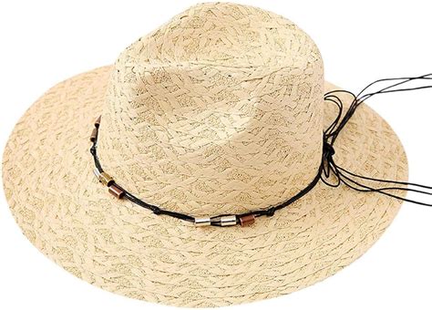 Kejinkcsee Western Straw Hat For Men Women Wide Brim Floppy Foldable