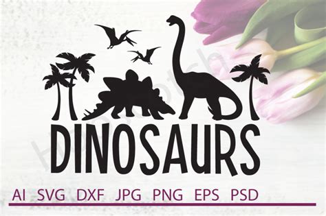 Dinosaur SVG Dinosaur DXF Cuttable File By Hopscotch Designs TheHungryJPEG