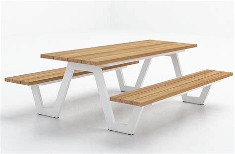 You can build a classic picnic table, a sleek and modern dining table or construct a fun and funky table with repurposed pallet wood. Modern Aluminum Teak Picnic Table Highend Strong Luxury ...