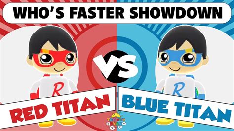 Ryan's toysreview coloring pages and ryan's world video! Tag with Ryan - Red Titan Vs Blue Titan | Who's Faster ...