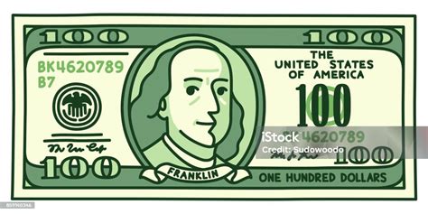Cartoon 100 Dollar Bill Stock Illustration Download Image Now